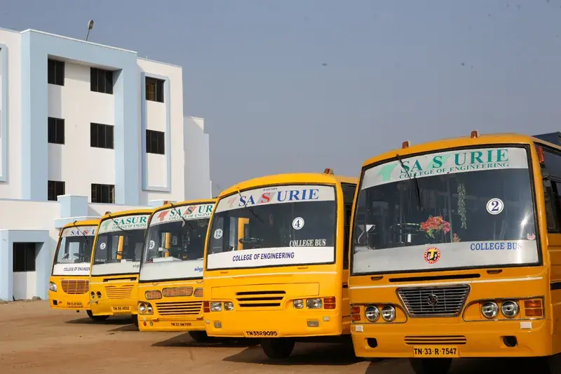 A row of college buses