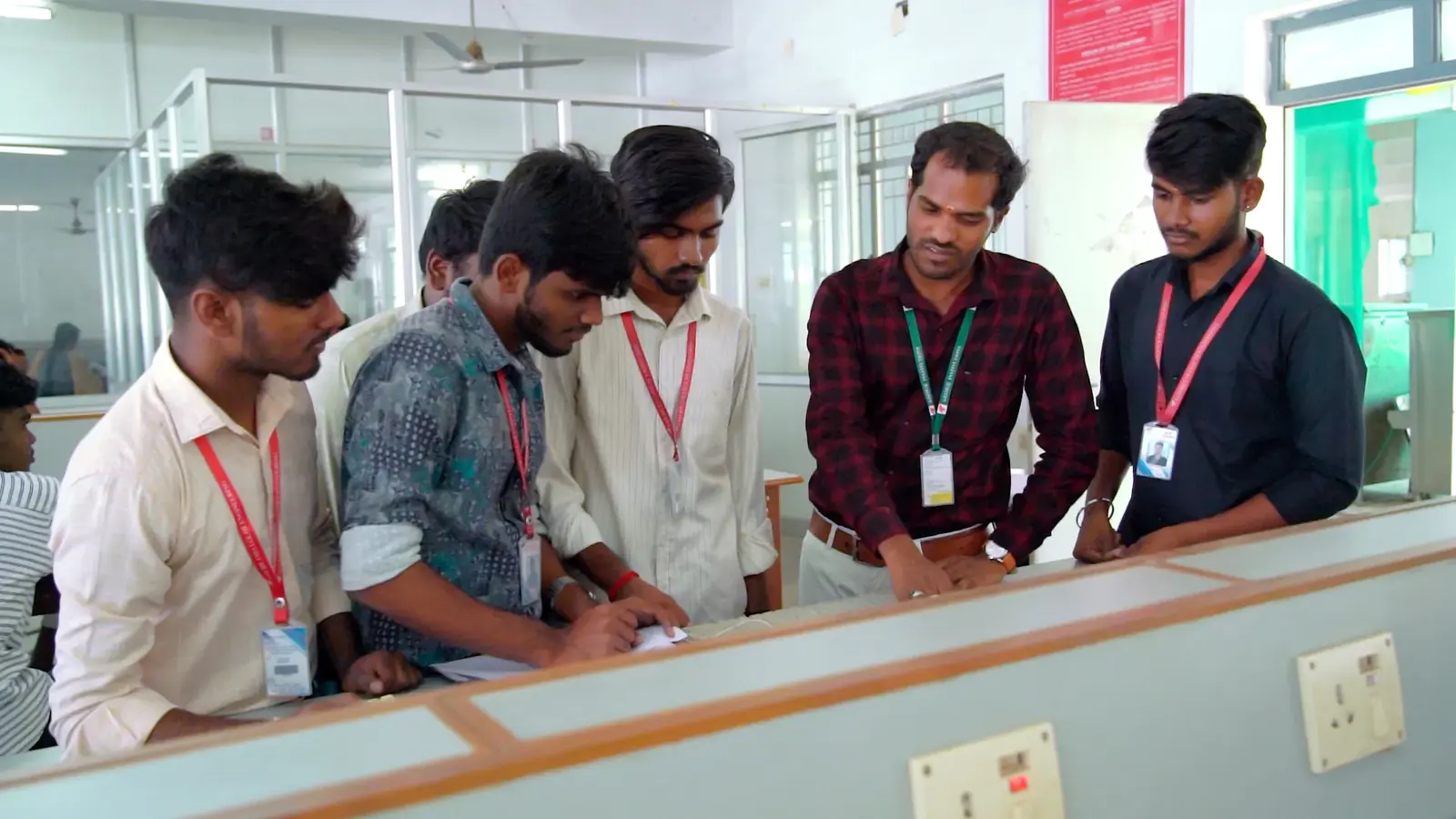 Students working together at a lab bench