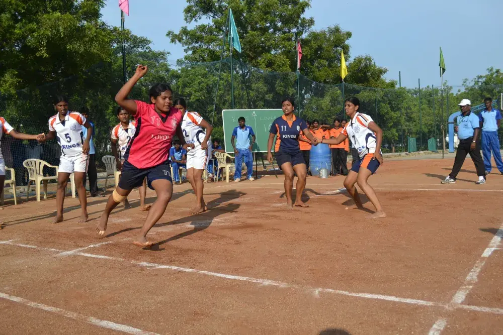 A kabaddi match in progress
