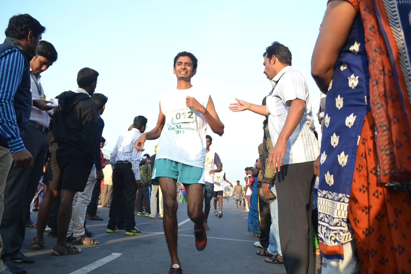 A runner on the road course
