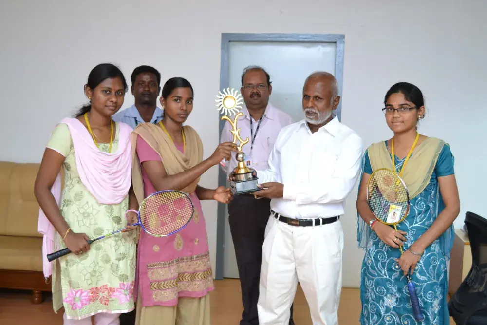 Receiving a trophy